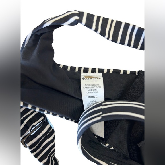 ATHLETA black & white athletic sports underwire bikini swim top 32 B/C NWOT - Picture 7 of 7